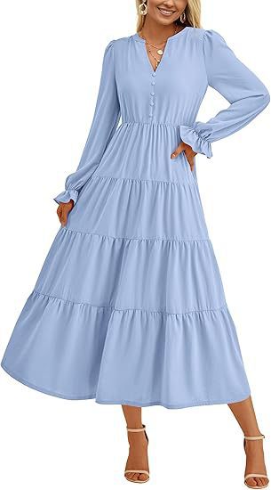 Women's Maxi Dress Elegant Voluminous Sleeves