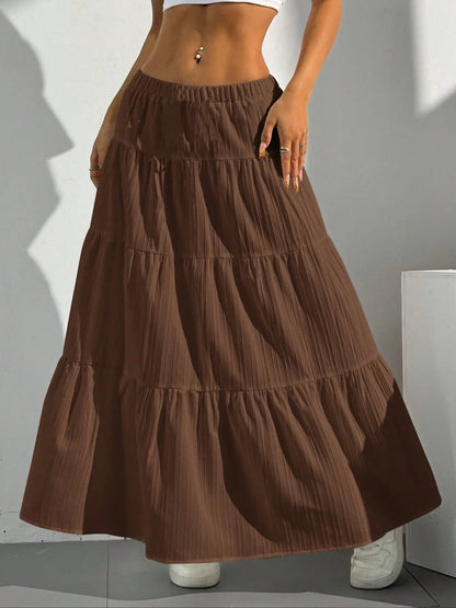Women's Maxi Tiered Skirt Elastic