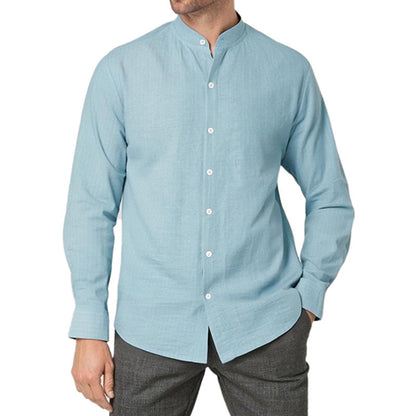 Men's Shirt Modern Striped Stand-up Collar Elegance