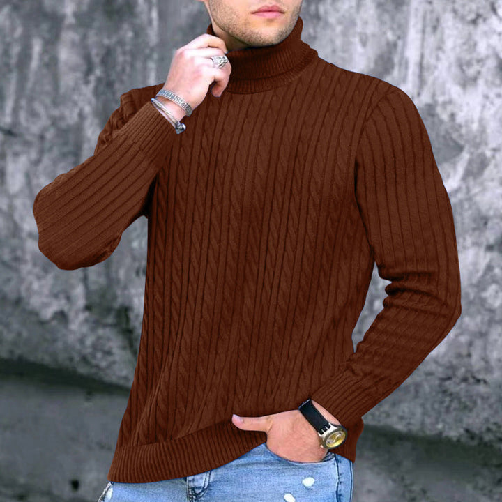 Herren Rollkragenpullover Modern Strukturiert