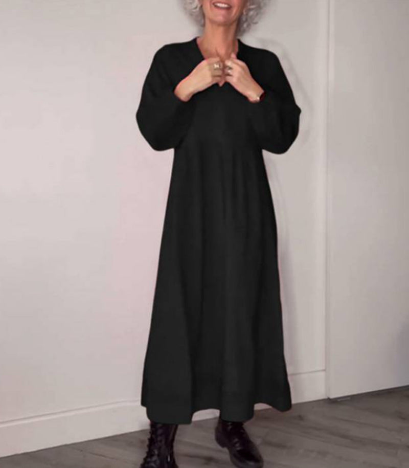 Women's Maxi Dress Elegant V-Neck Long Sleeve