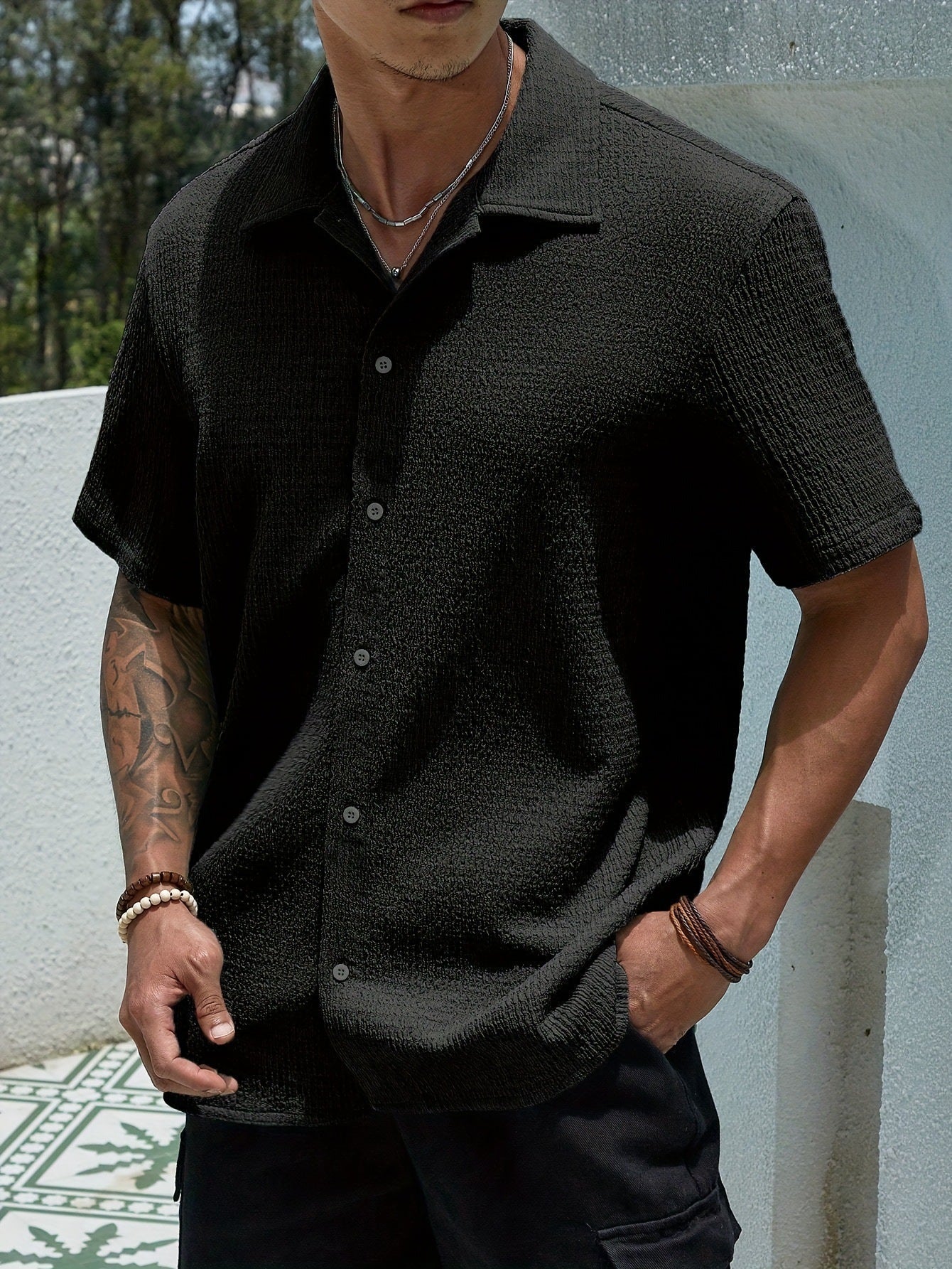 Herren Sommerhemd Modern Kurzarm