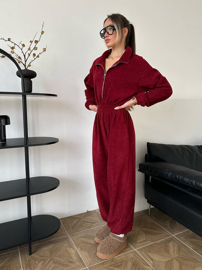 Women's Fleece Jumpsuit Comfortable Stylish