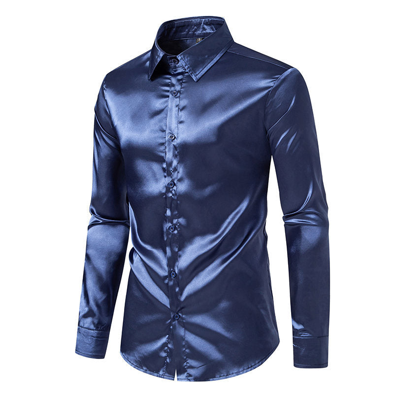 Men's Satin Shirt Elegant Classic