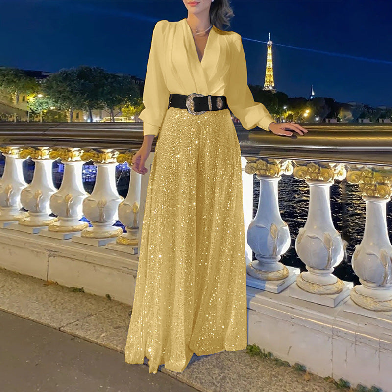 Women's Evening Dress Elegant Shimmering Flower