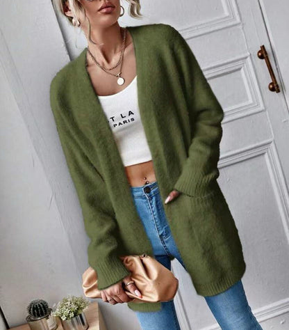 Women's Fluffy Cardigan Soft Plain Elegant Design