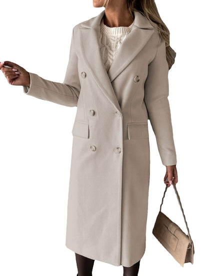 Women's Classic Elegant Trench Coat With Pockets