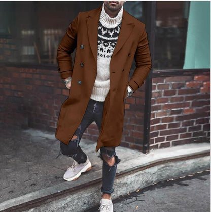Men's Elegant Long Black Coat