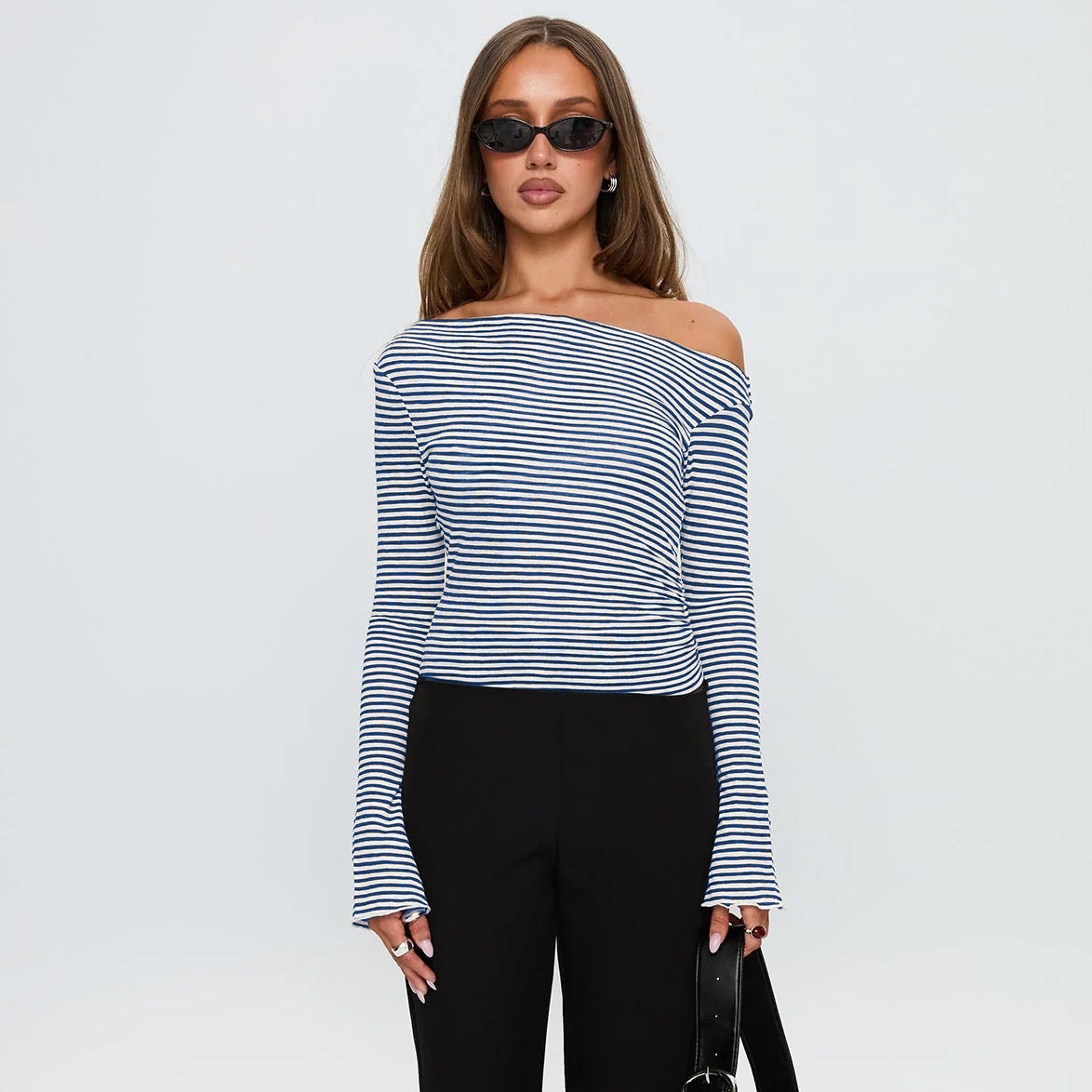 Women's Asymmetrical Polka Dot Top Modern Design