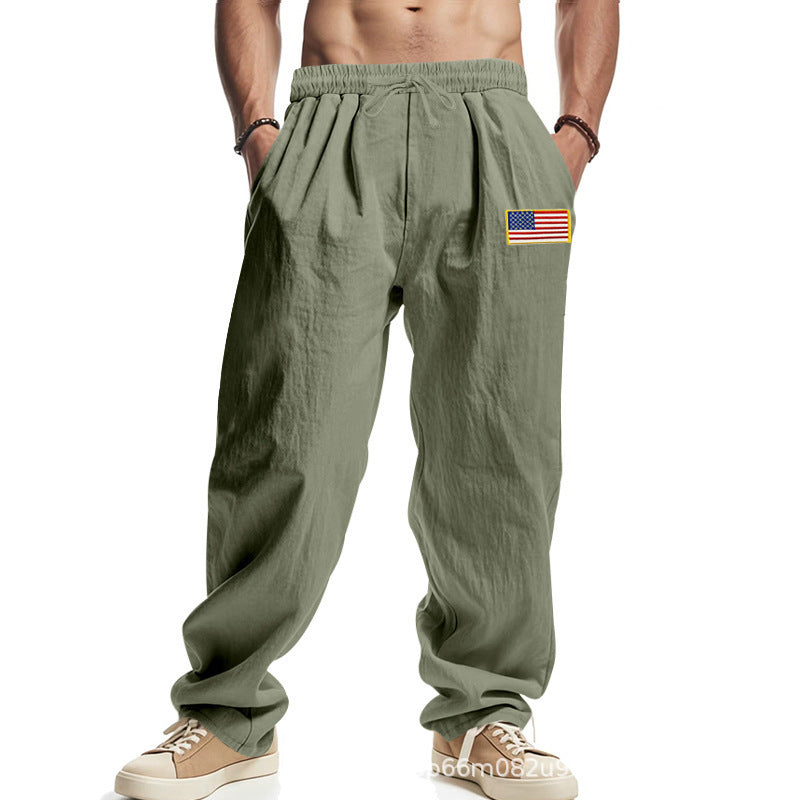 Men's Casual Trousers American Design Elastic Waistband