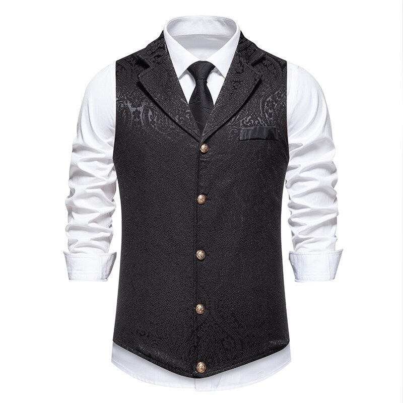 Men's Suit Vest Elegant Floral Pattern High Quality