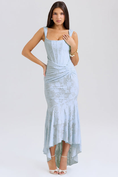 Women's Lace Evening Dress Asymmetrical Elegant Design