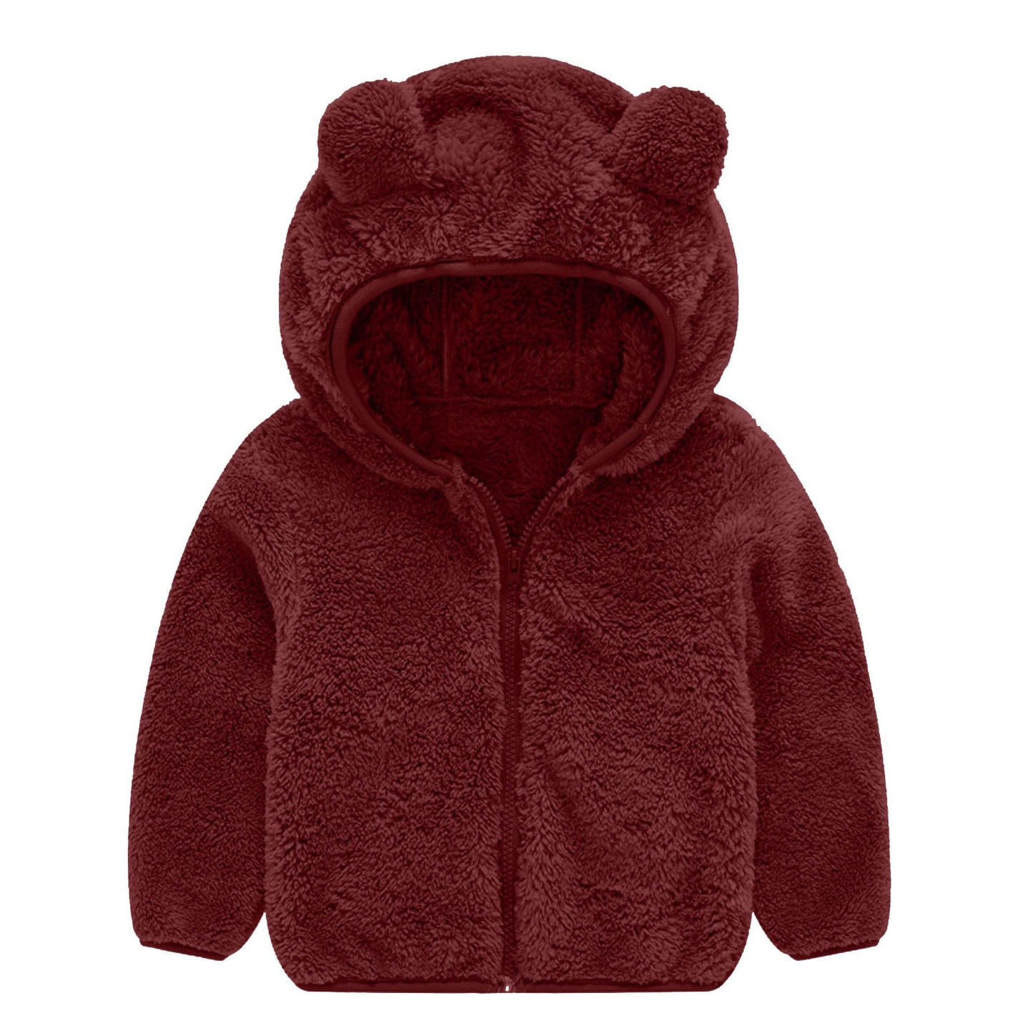Women's Fleece Jacket Bear Ears Hat Warm Cuddly