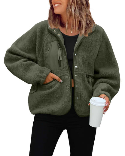 Women's Fleece Jacket Soft and Warm with Pockets