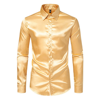 Men's Elegant Satin Shirt with Sheen