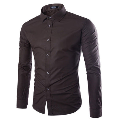 Men's Shirt Elegant Long-Sleeve Modern
