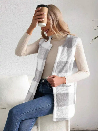 Women's Vest Plaid Cozy Elegant