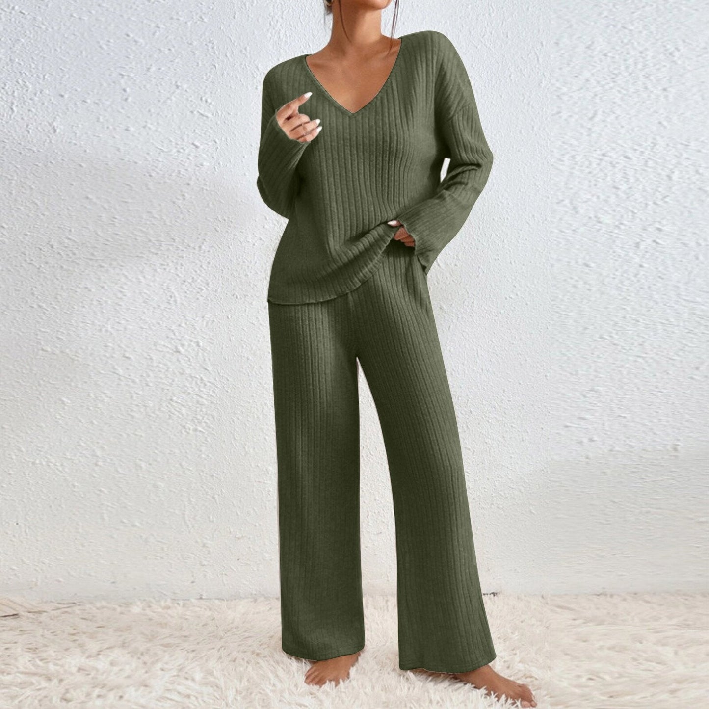 Women's Comfortable Knit Lounge Set Modern Design