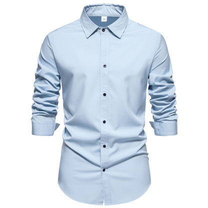 Men's Long-Sleeved Cotton Shirt Modern Fit