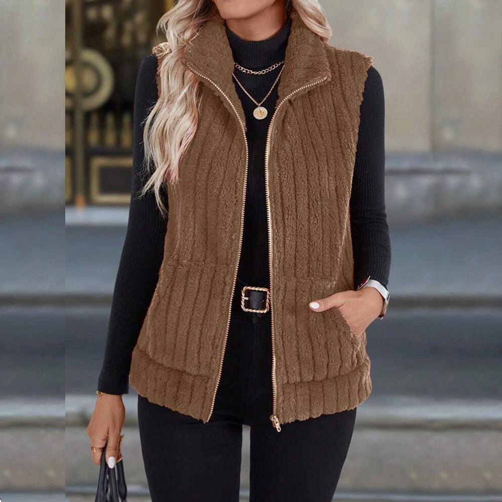 Women's Cuddly Vest Hood Soft & Comfortable