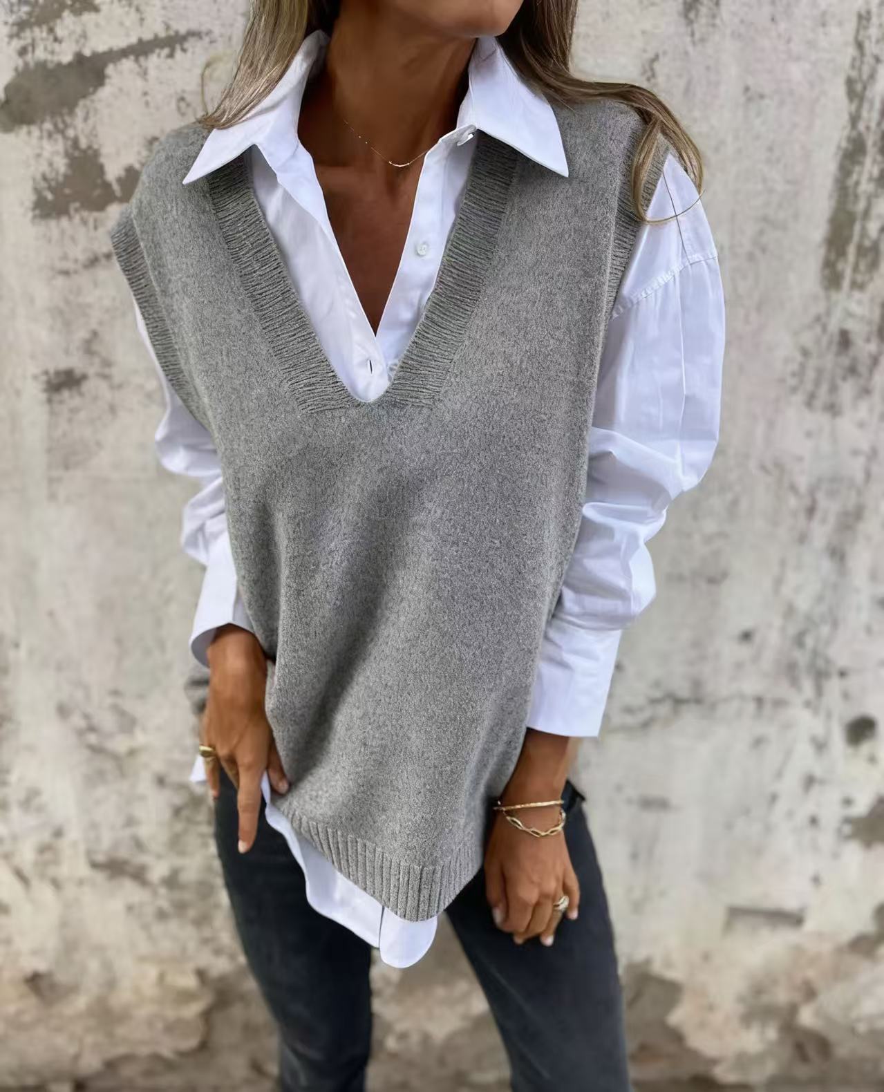 Women's Sweater Casual V-Neck Casual Style