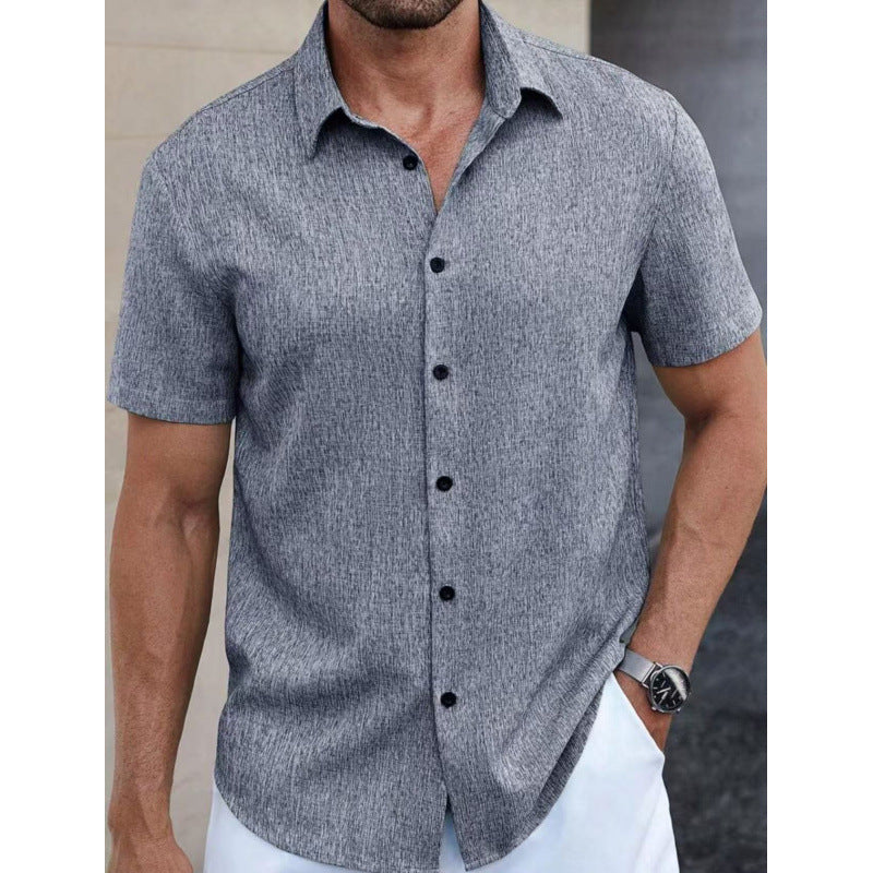 Men's Short-Sleeve Shirt Textured Modern Design