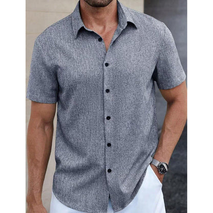 Men's Short-Sleeve Shirt Textured Modern Design