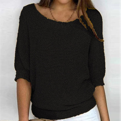 Elegant Solid-Colored Sweater