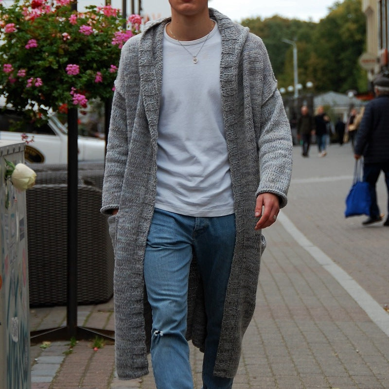 Men's Knit Cardigan Long Modern Casual