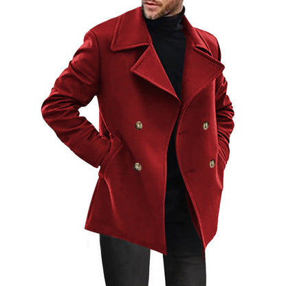 Men's Wool Coat Elegant Double-Breasted
