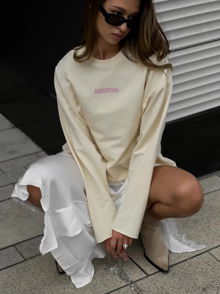Damen Oversized Sweatshirt Sportlich Groß