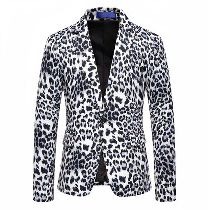 Men's Leopard Print Blazer Elegant Modern