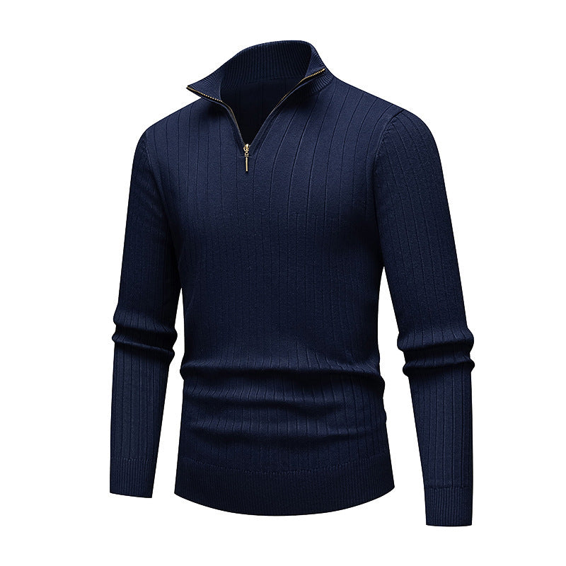 Men's Knitted Jumper Modern Stand-Up Collar Zipper Quality
