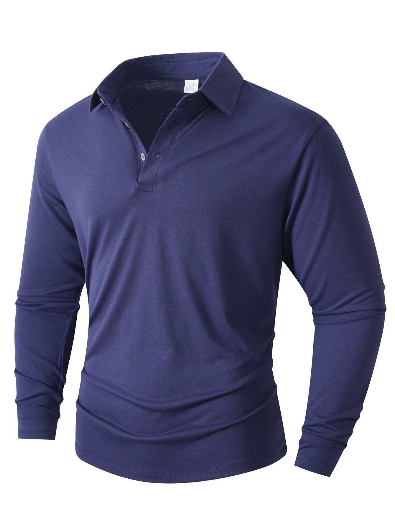 Men's Long-Sleeve Polo Shirt Modern Slim Fit