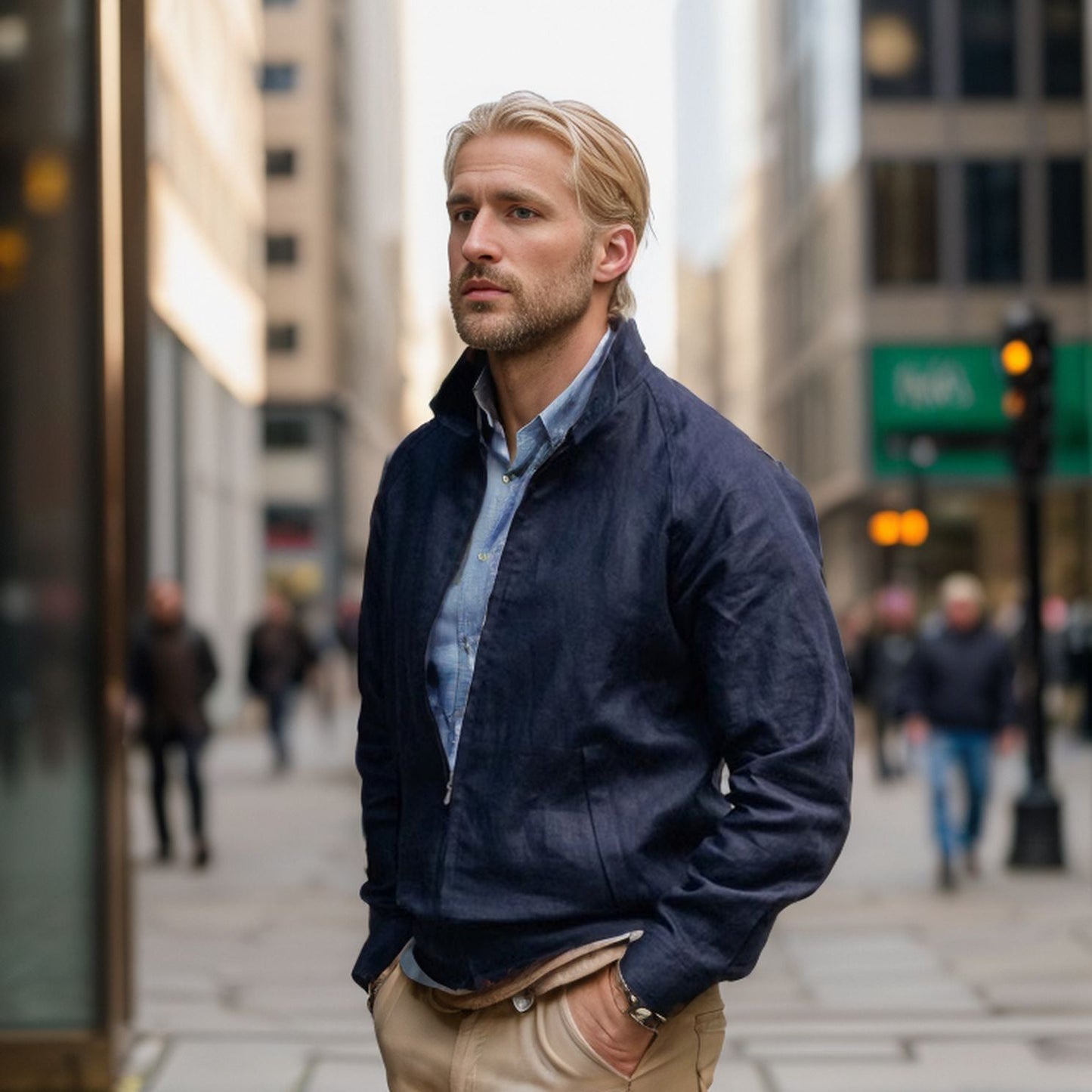 Men's Lightweight Transitional Jacket Modern Stand-up Collar