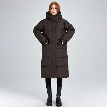 Women's Long Insulated Hooded Warm Winter Jacket