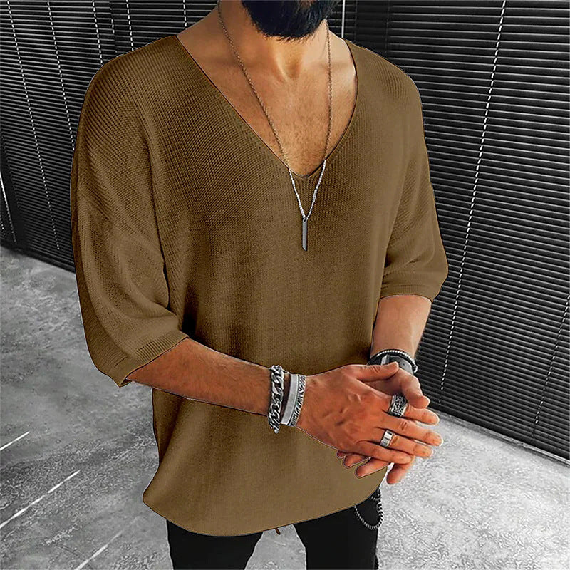 Herren Oversized V-Ausschnitt Pullover Modern Stil