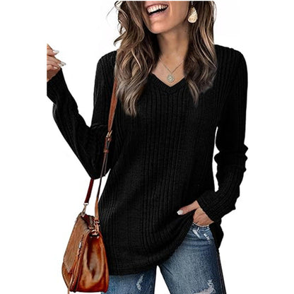Women's Pullover V-Neck Knit Design