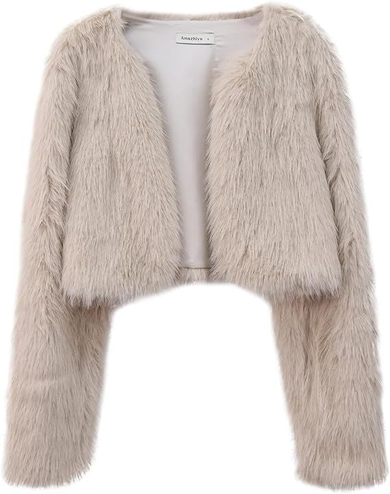 Women's Short Jacket Fluffy Open Cut Chic