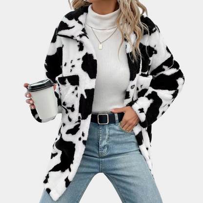 Warme Winterjacke Frauen Plüsch Mantel - IdealeKleiden