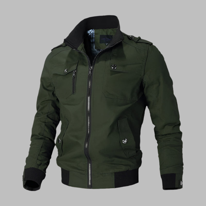 Comfortable Bomber Jacket Cotton Relaxed Fit Zipper