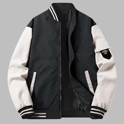Bomber jacket Casual style Smooth look Contrast