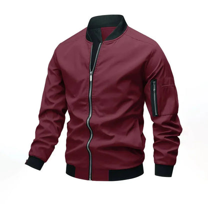 Men's Modern Leather-Look Bomber Jacket