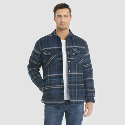 Men's Long Sleeve Plaid Button-Up Shirt
