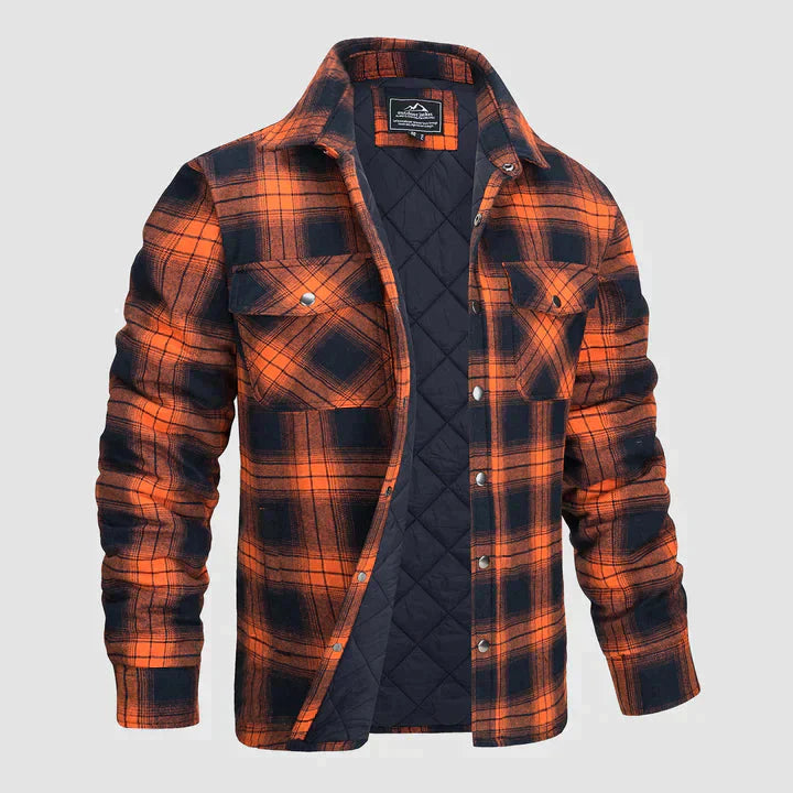 Men's Long Sleeve Plaid Button-Up Shirt