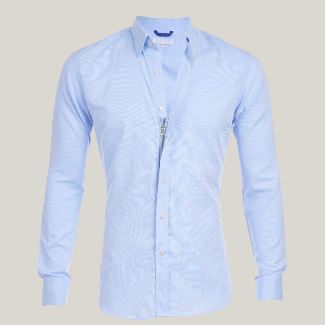 Men's Long-Sleeve Modern Zip Shirt