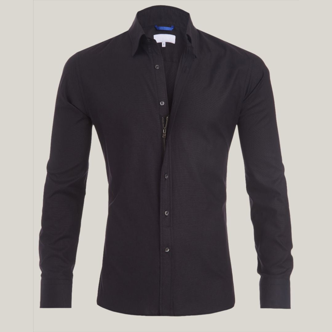 Men's Long-Sleeve Modern Zip Shirt
