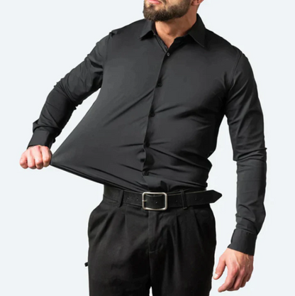 Slim Fit Herrenhemd Knöpfe Stretch - IdealeKleiden