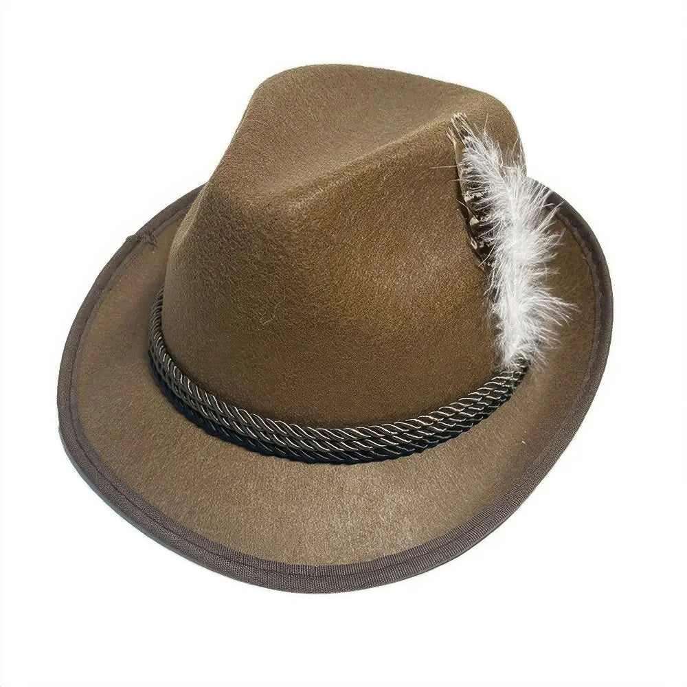 Oktoberfest Hat Traditional Leather Feather