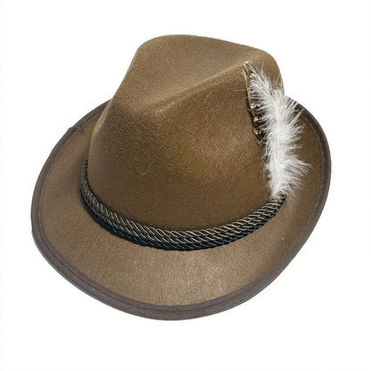 Oktoberfest Hat Traditional Leather Feather